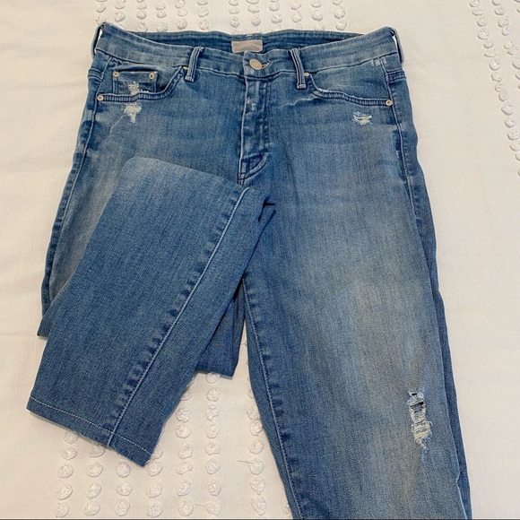 Mother High-Wasted Looker Skinny Jeans Light Wash - Picture 1 of 6